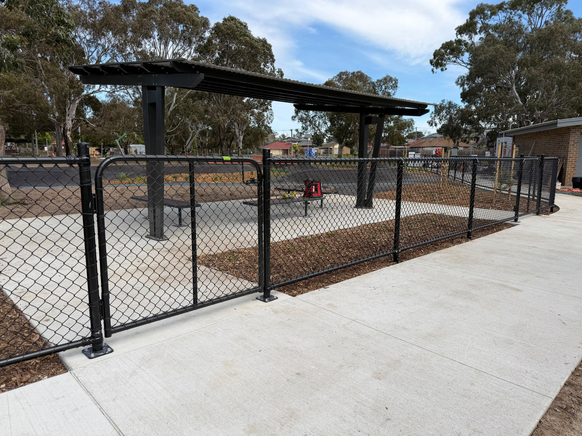 Black PVC Chain-link Fence Reinstatement at Gamble Reserve, Carrum Downs