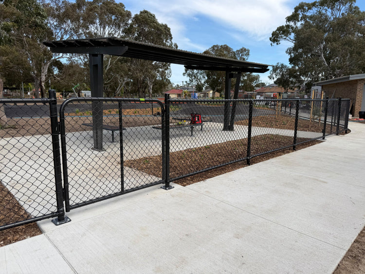 Black PVC Chain-link Fence Reinstatement at Gamble Reserve, Carrum Downs