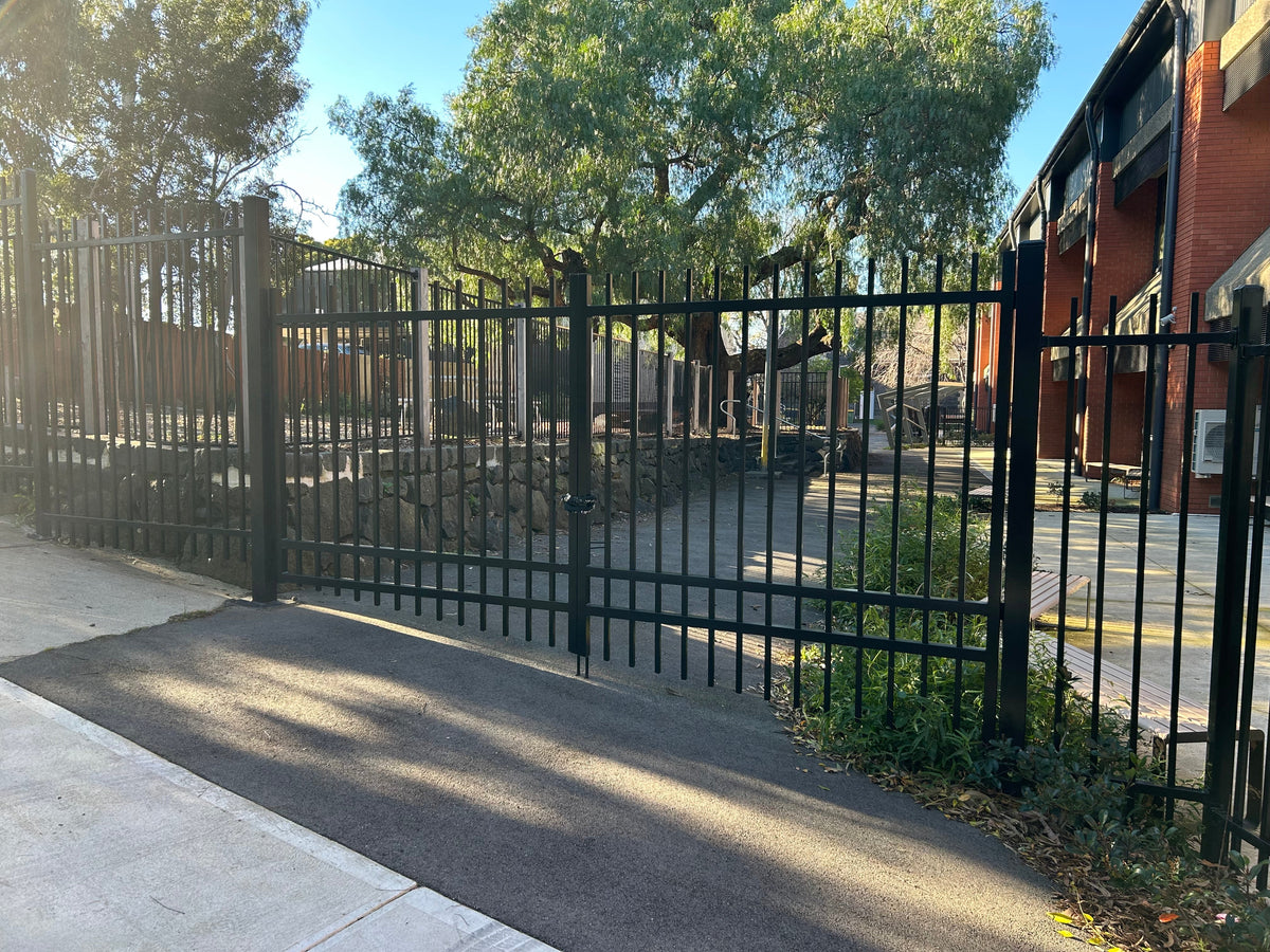 Footscray City Primary School Heavy-Duty Rod Top Double Vehicle Access Gate