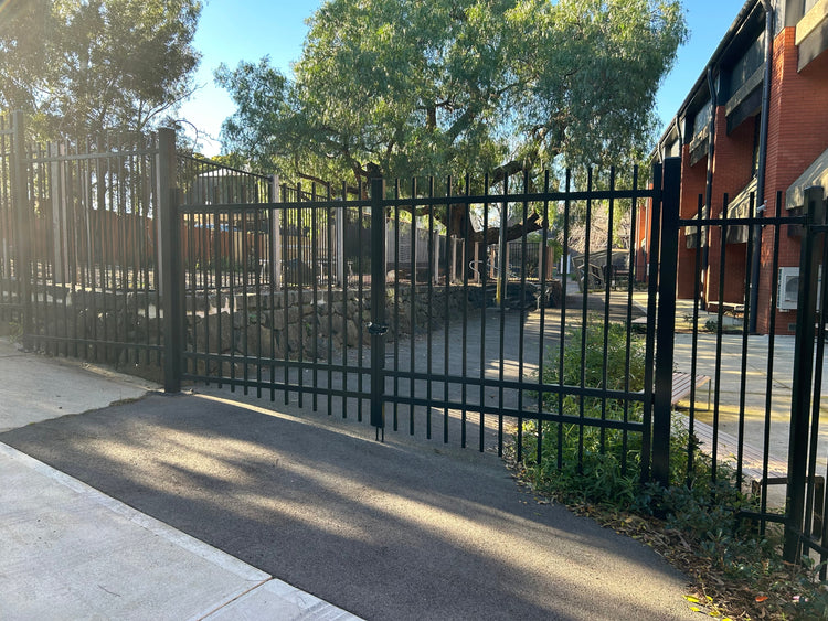 Footscray City Primary School Heavy-Duty Rod Top Double Vehicle Access Gate