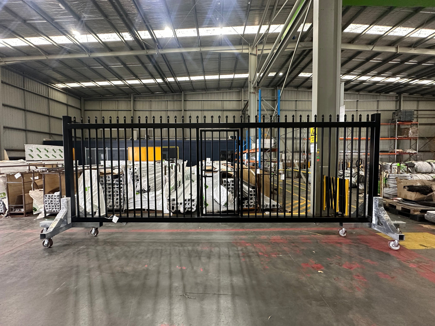 6m Sliding Picket Gate with Pedestrian Door