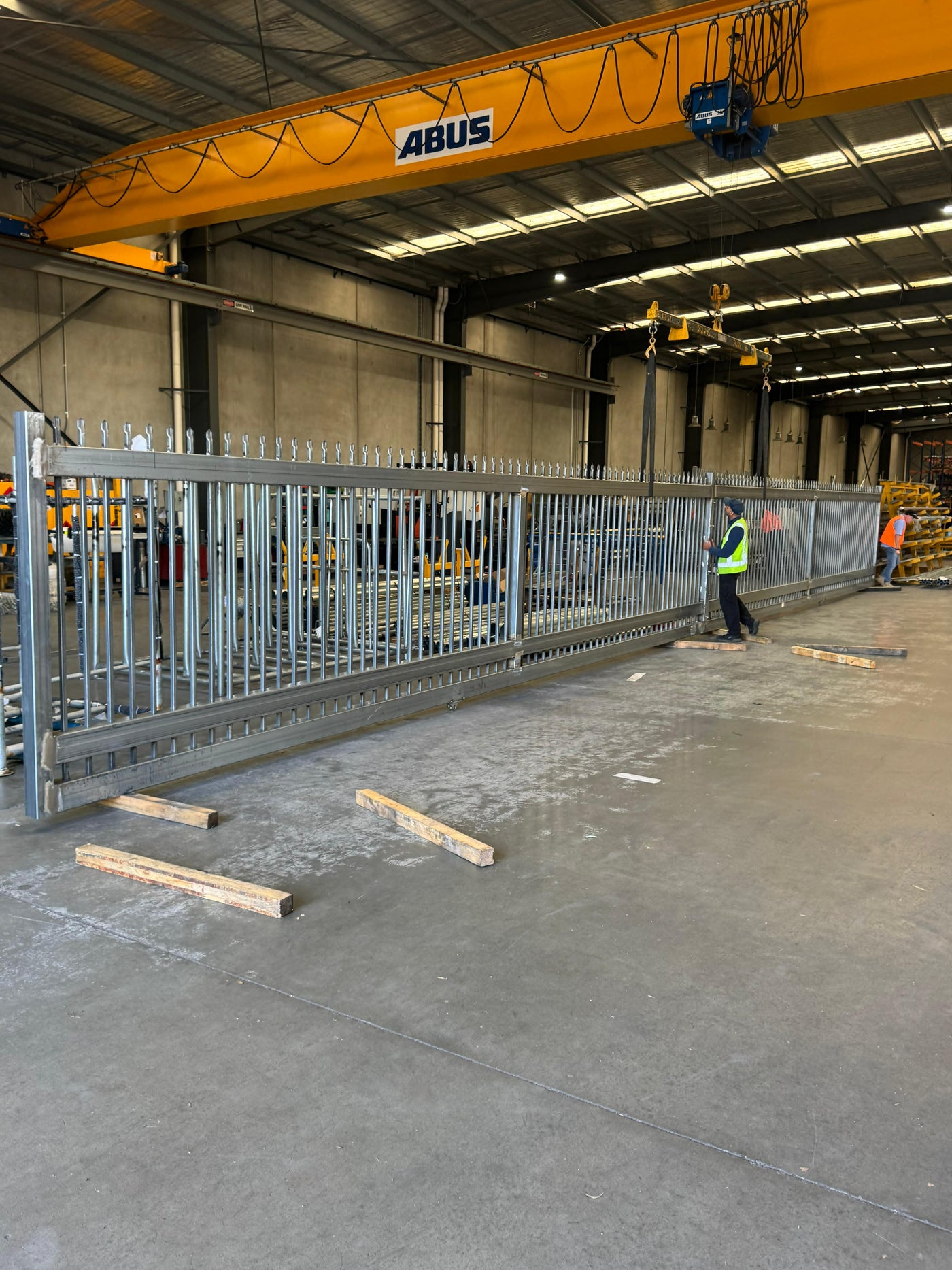 18m Wide Heavy Duty Pressed Spear Top Sliding Vehicle Access Gate