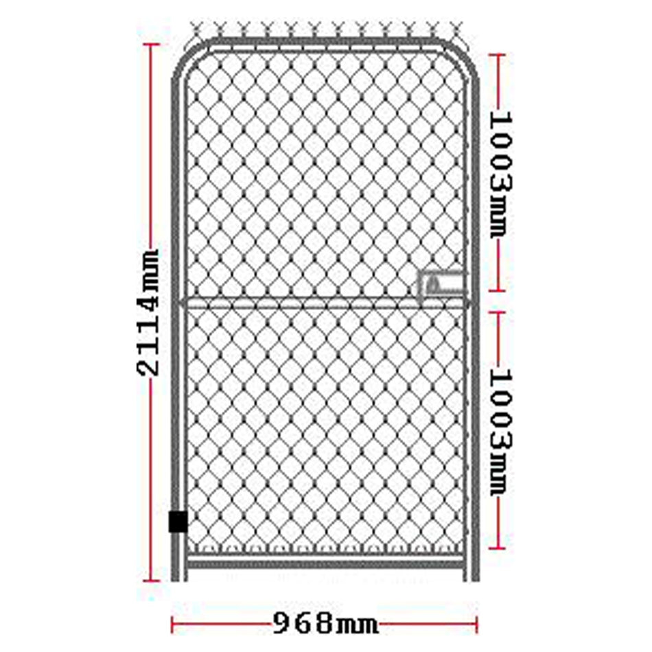Chain-link Plain Top Pedestrian Single Gates Powder Coated Black 2100H x 1000W Opening