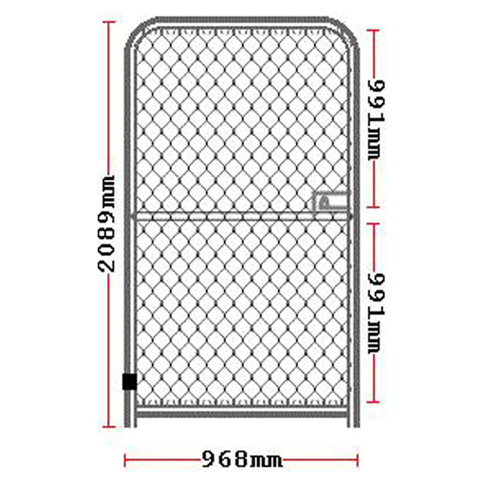 Chain-link Plain Top Pedestrian Single Gates Galvanised 2100H x 1000W Opening