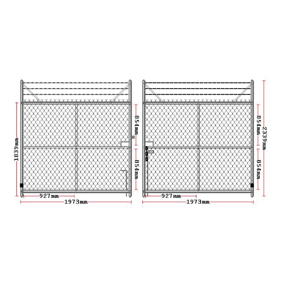 Chain-link Barb Top Double Gate Powder Coated Black 2250H x 4000W
