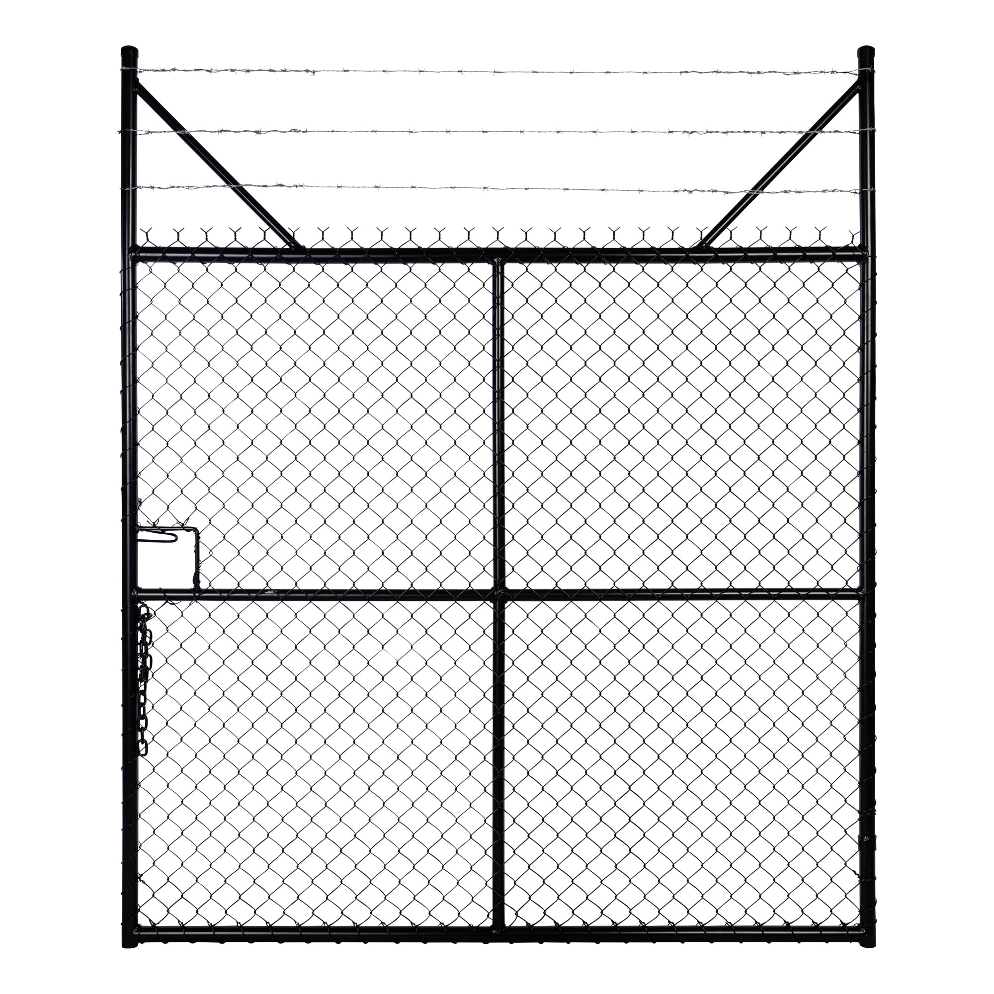 Chain-link Barb Top Double Gate Powder Coated Black 2250 / 4000