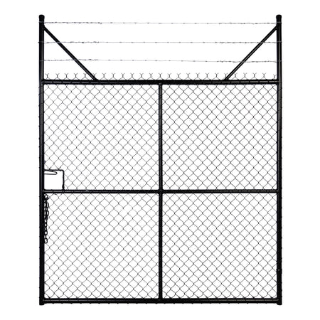 Chain-link Barb Top Double Gate Powder Coated Black 2250 / 4000