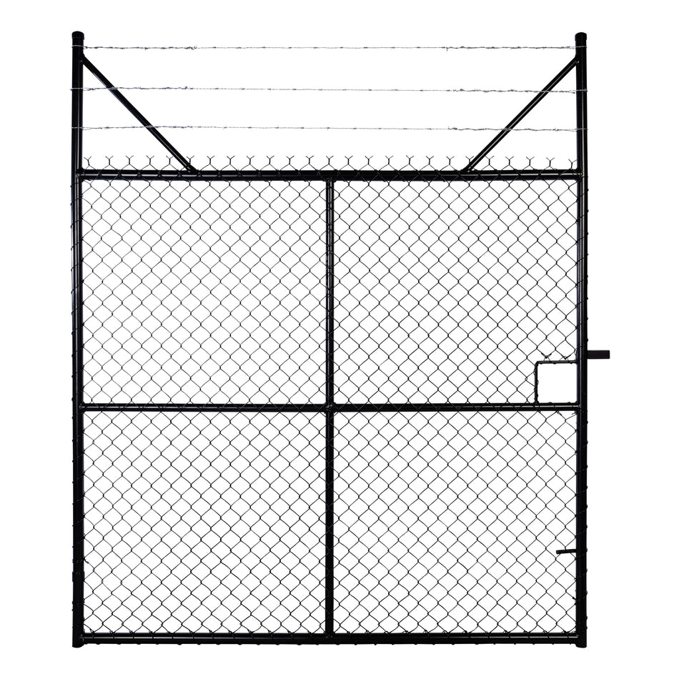 Chain-link Barb Top Double Gate Powder Coated Black 2250 / 4000