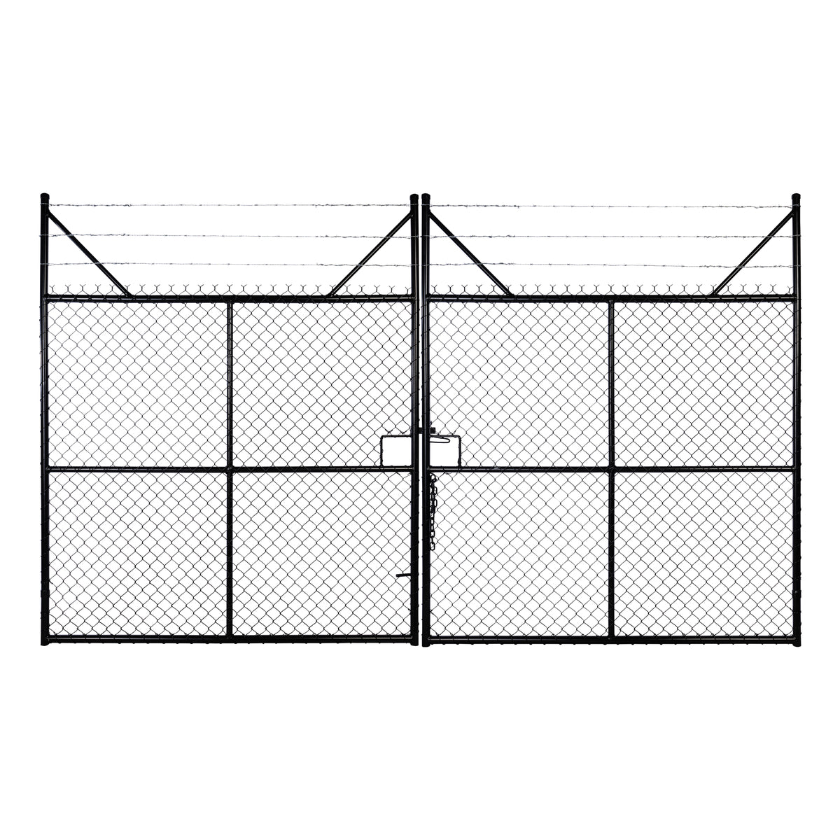 Chain-link Barb Top Double Gate Powder Coated Black 2250 / 4000