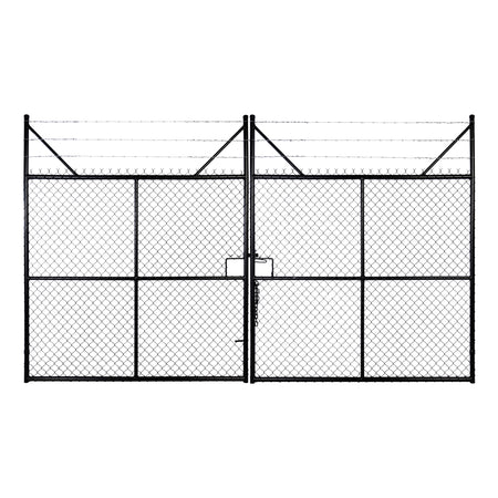 Chain-link Barb Top Double Gate Powder Coated Black 2250 / 4000
