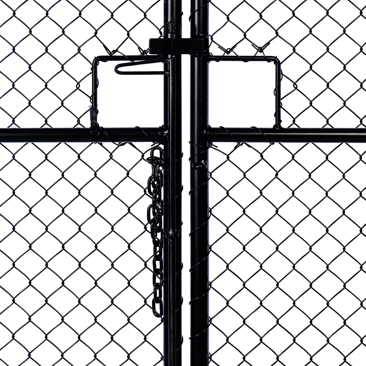 Chain-link Barb Top Double Gate Powder Coated Black 2250 / 4000