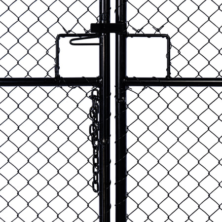 Chain-link Barb Top Double Gate Powder Coated Black 2250 / 4000