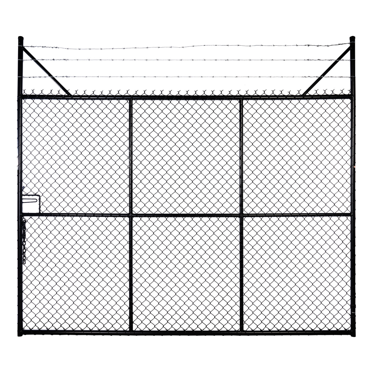 Chain-link Barb Top Double Gate Powder Coated Black 2250 / 6000