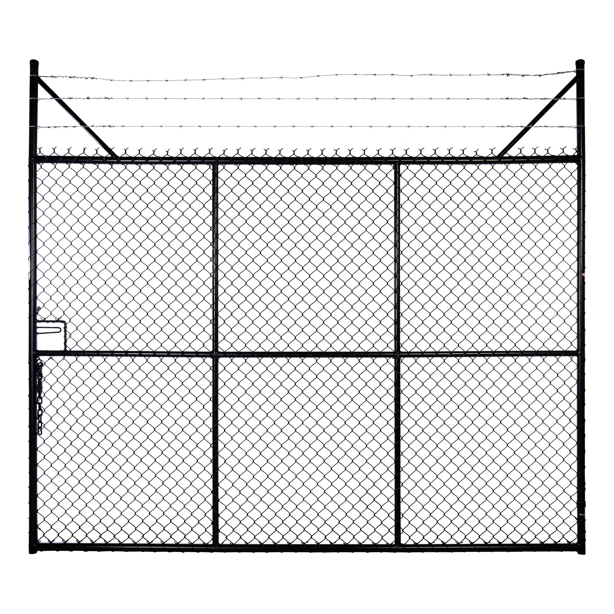 Chain-link Barb Top Double Gate Powder Coated Black 2250 / 6000