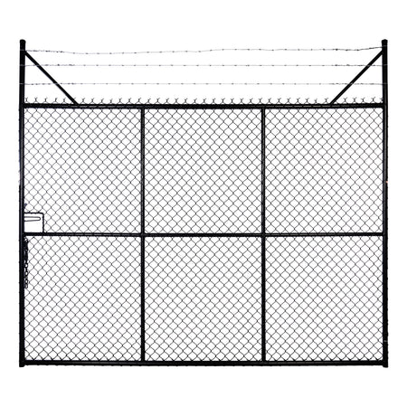 Chain-link Barb Top Double Gate Powder Coated Black 2250 / 6000