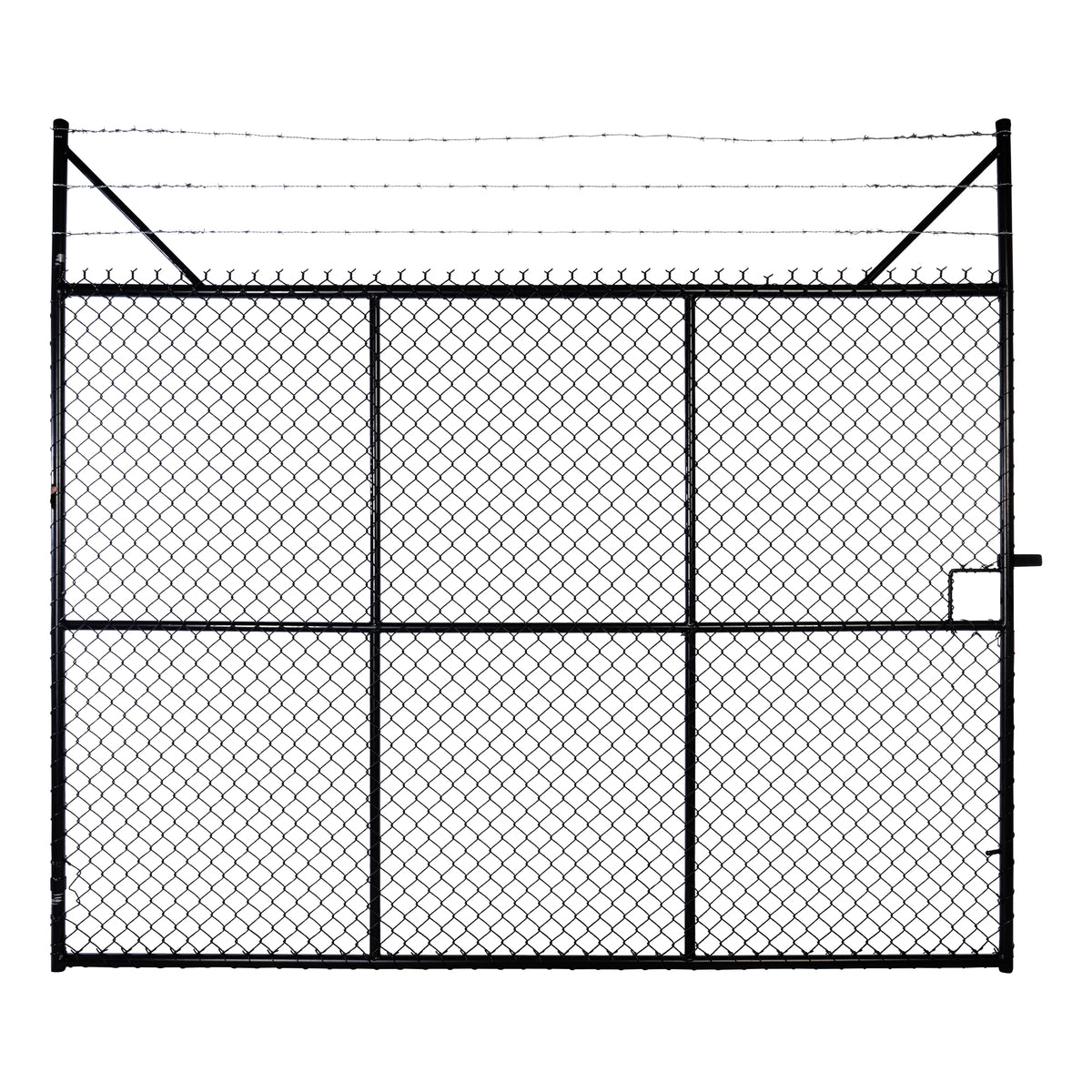 Chain-link Barb Top Double Gate Powder Coated Black 2250 / 6000