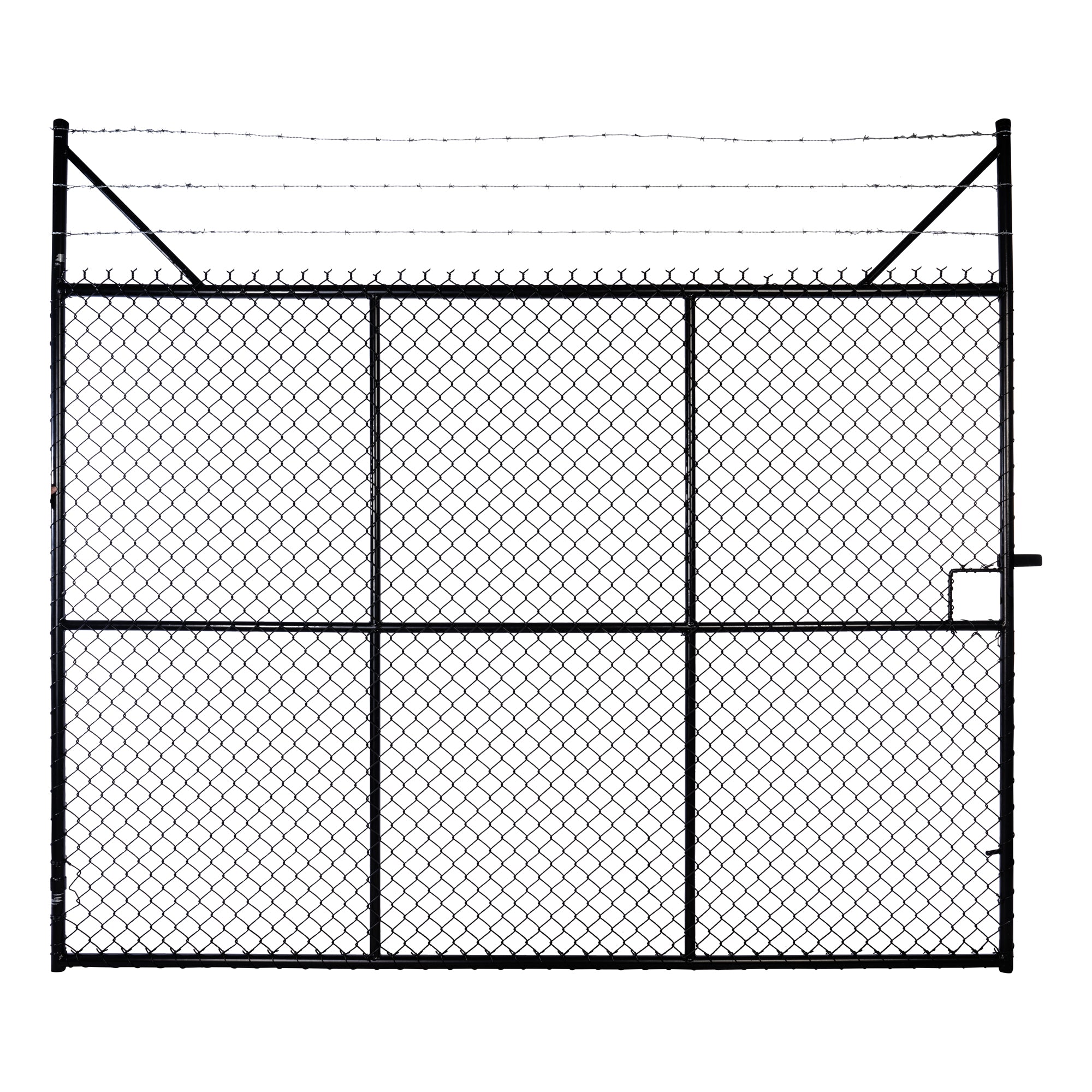 Chain-link Barb Top Double Gate Powder Coated Black 2250 / 6000