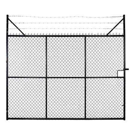 Chain-link Barb Top Double Gate Powder Coated Black 2250 / 6000