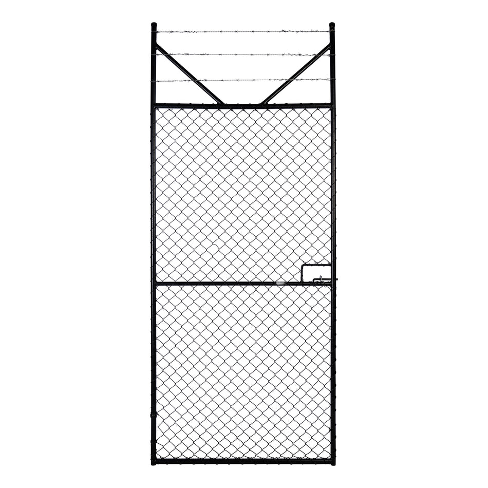 Chain Link Barb Top Single Gate Powder Coated Black 2250 / 1000