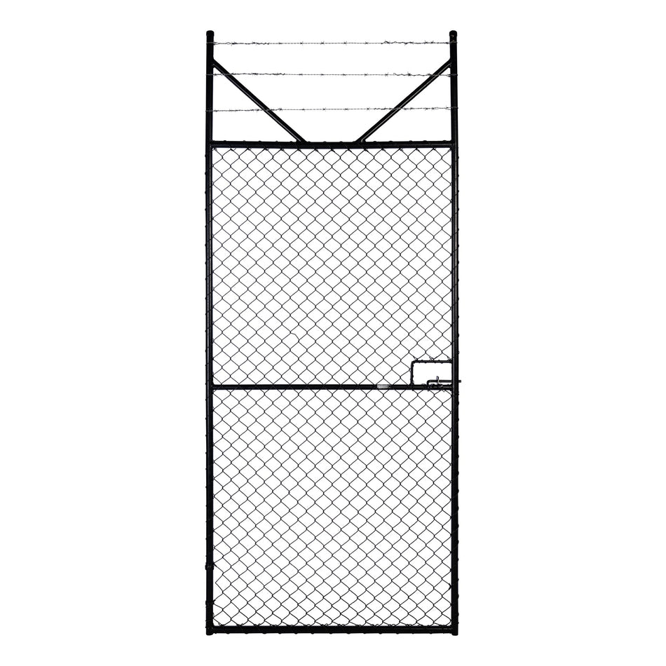 Chain-link Security Pedestrian 3 Barb Top Single Gate Powder Coated Black 1800H x 1000W