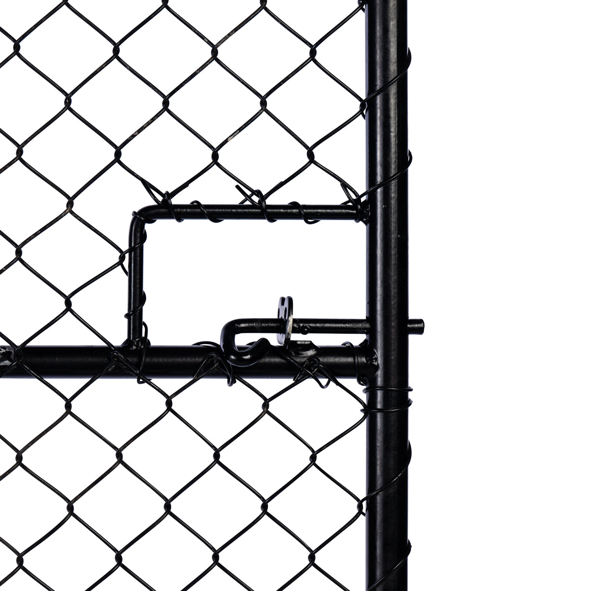 Chain Link Barb Top Single Gate Powder Coated Black 2250 / 1000