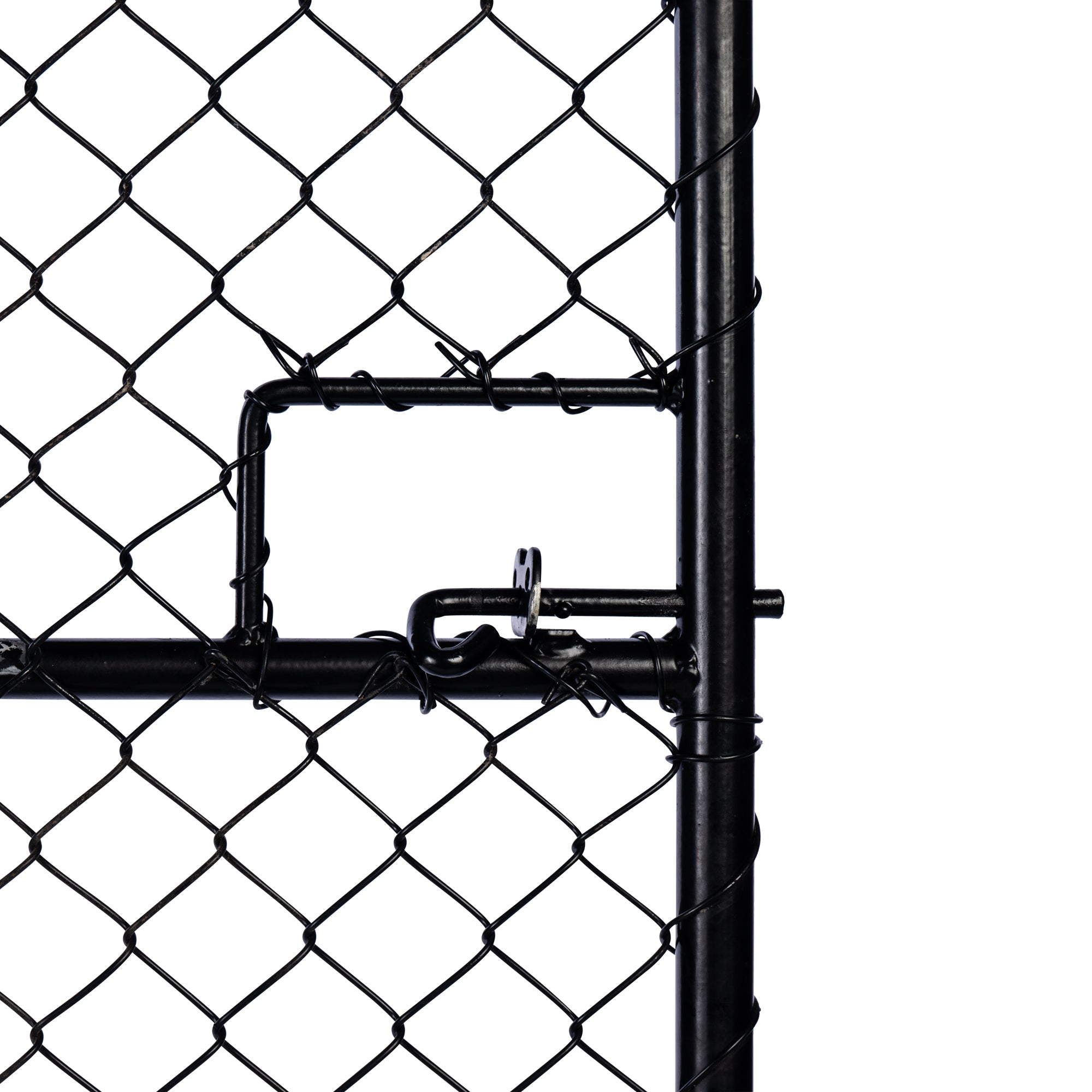 Chain Link Barb Top Single Gate Powder Coated Black 2250 / 1000