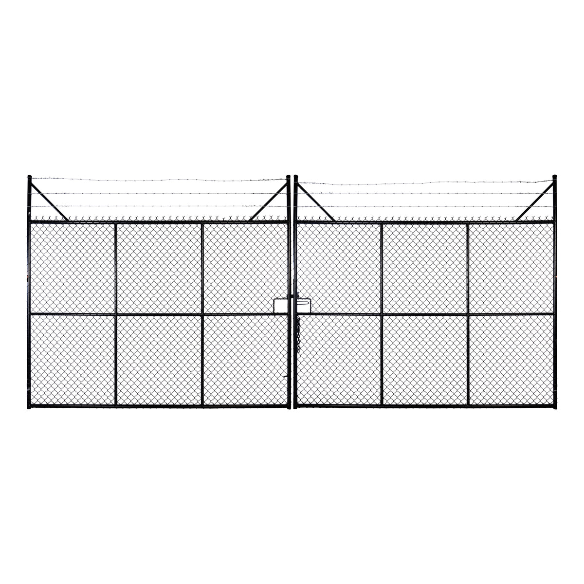Chain-link Barb Top Double Gate Powder Coated Black 2250 / 6000