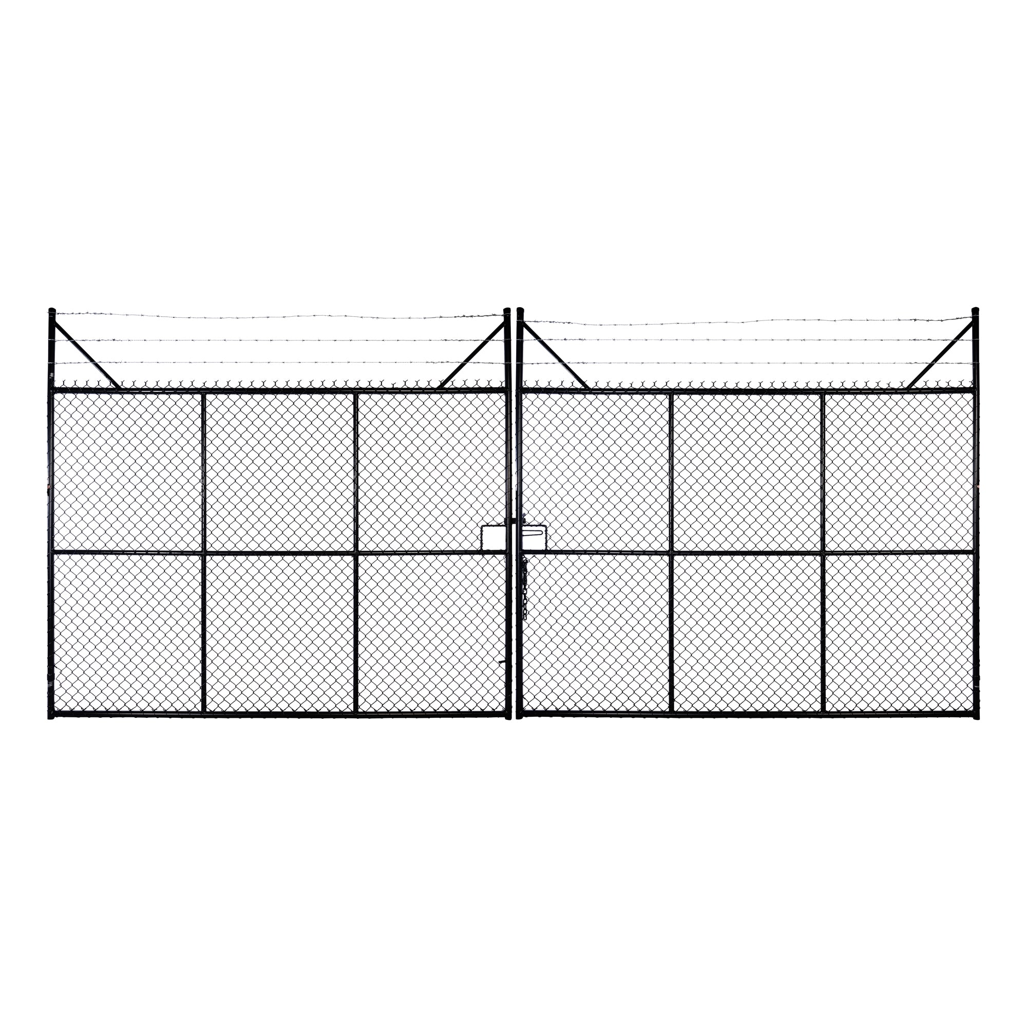 Chain-link Barb Top Double Gate Powder Coated Black 2250 / 6000