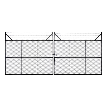 Chain-link Barb Top Double Gate Powder Coated Black 2250 / 6000
