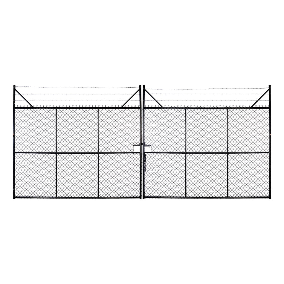 Chain-link Barb Top Double Gate Powder Coated Black 2250 / 6000