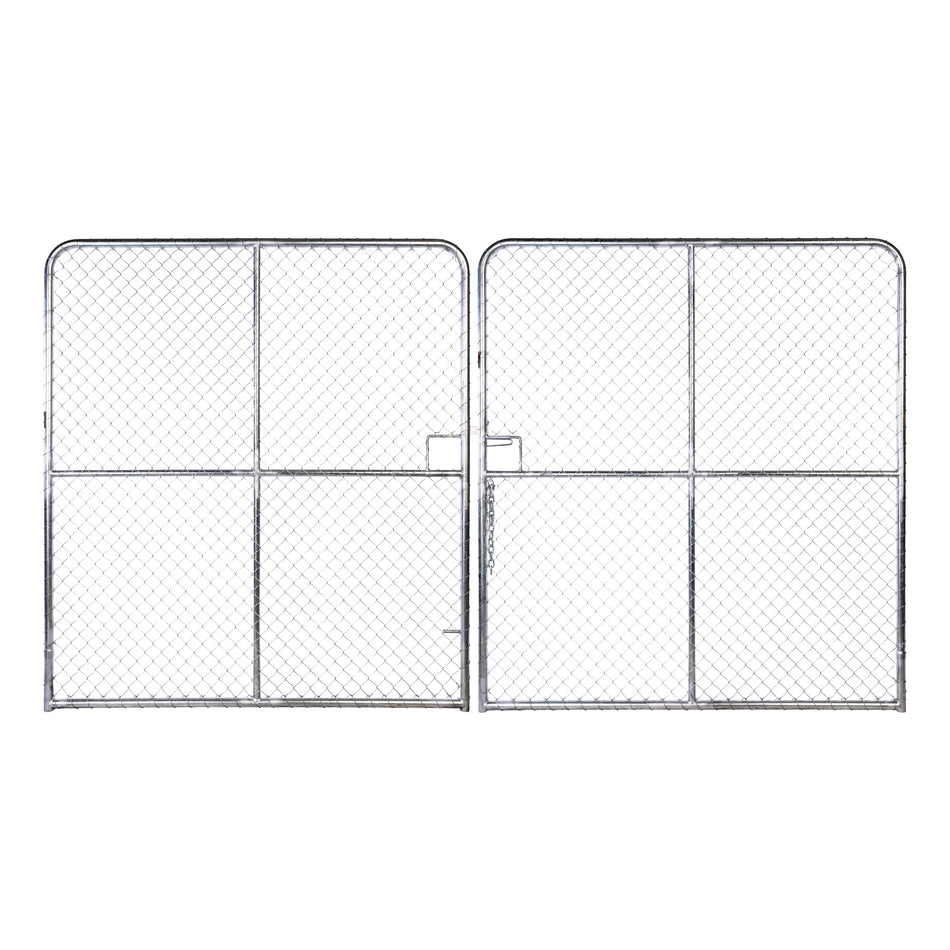 Chain Link Plain Top Double Gate Galvanised 2100H x 4000W KB Less 1 Diamond 3.15