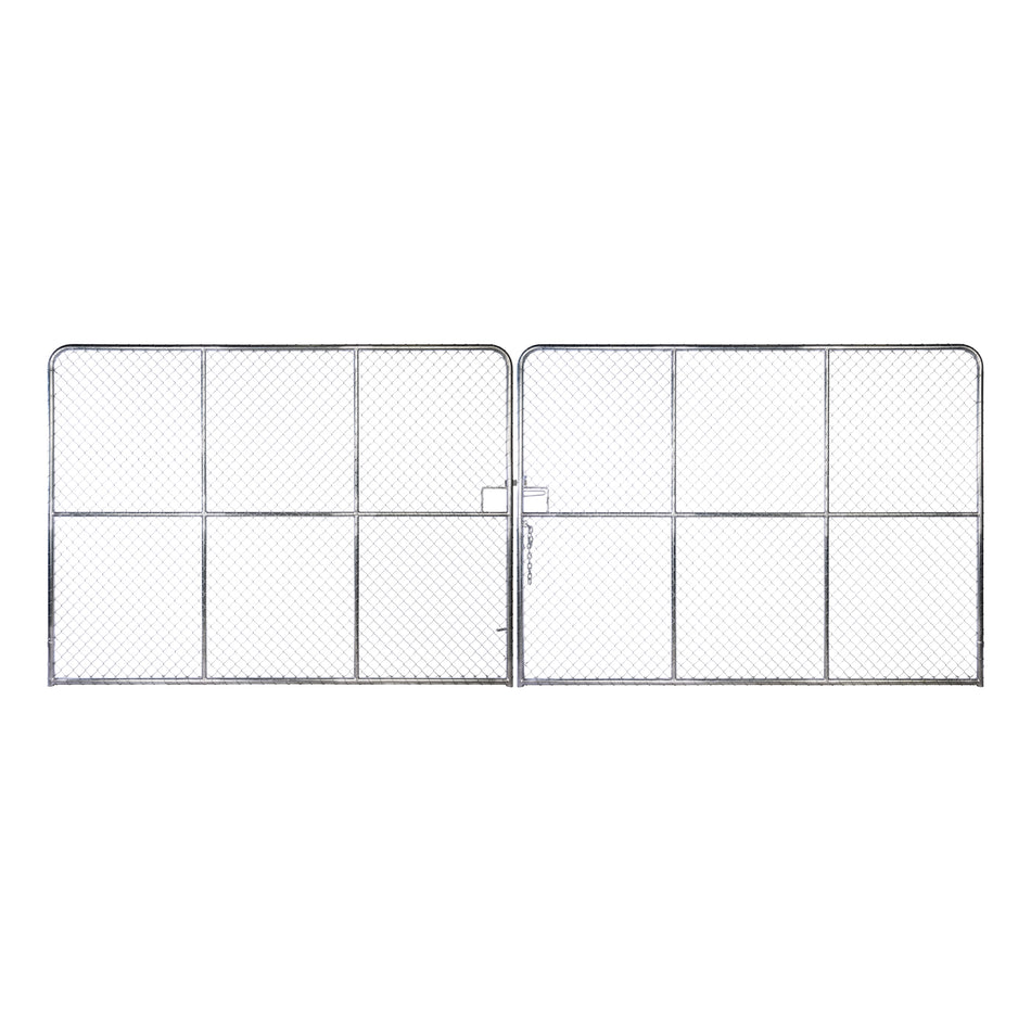 Chain Link Plain Top Double Gate Galvanised 2100 / 6000