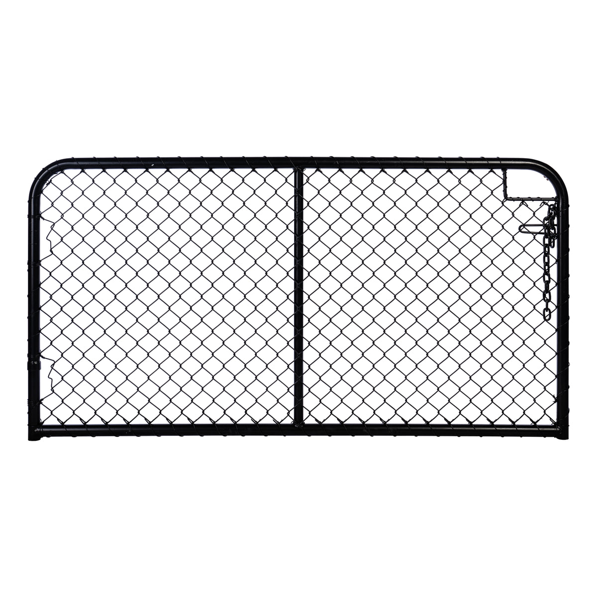 Chain Link Plain Top Double Gate Powder Coated Black 900 / 4000