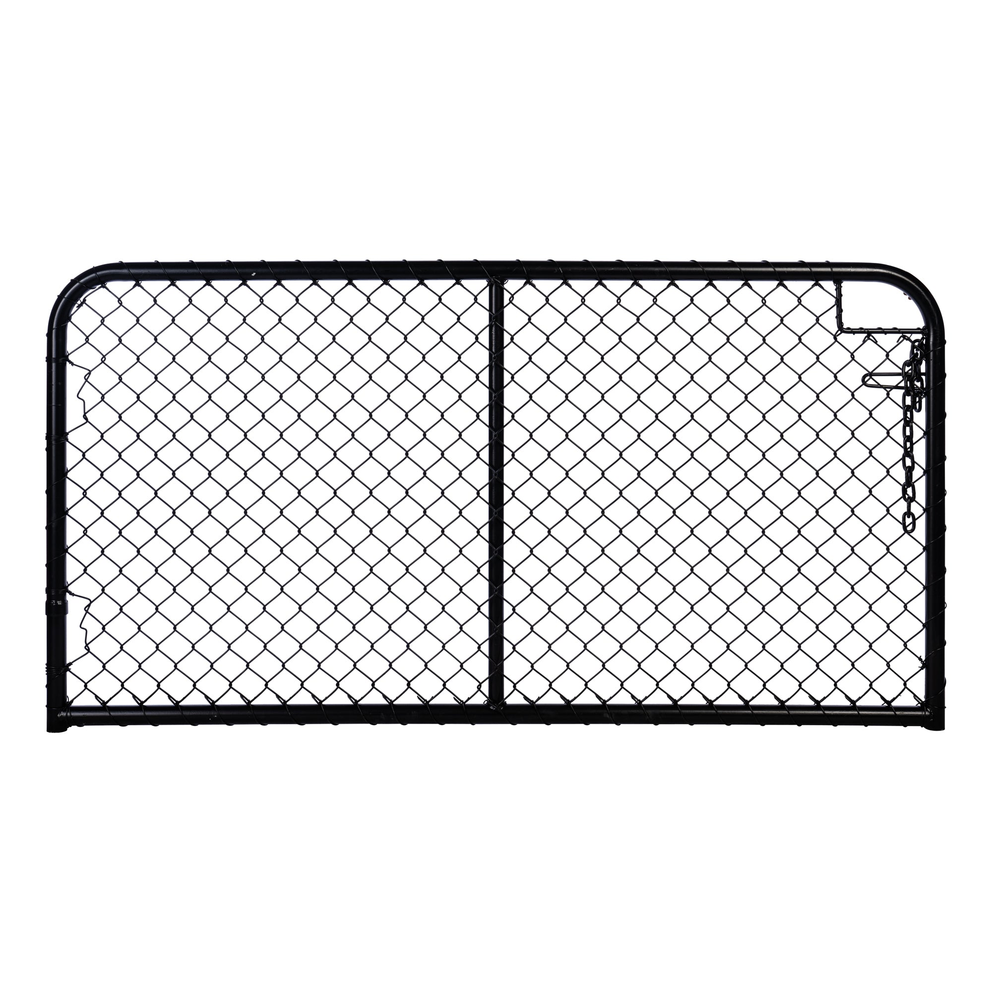 Chain Link Plain Top Double Gate Powder Coated Black 900 / 4000