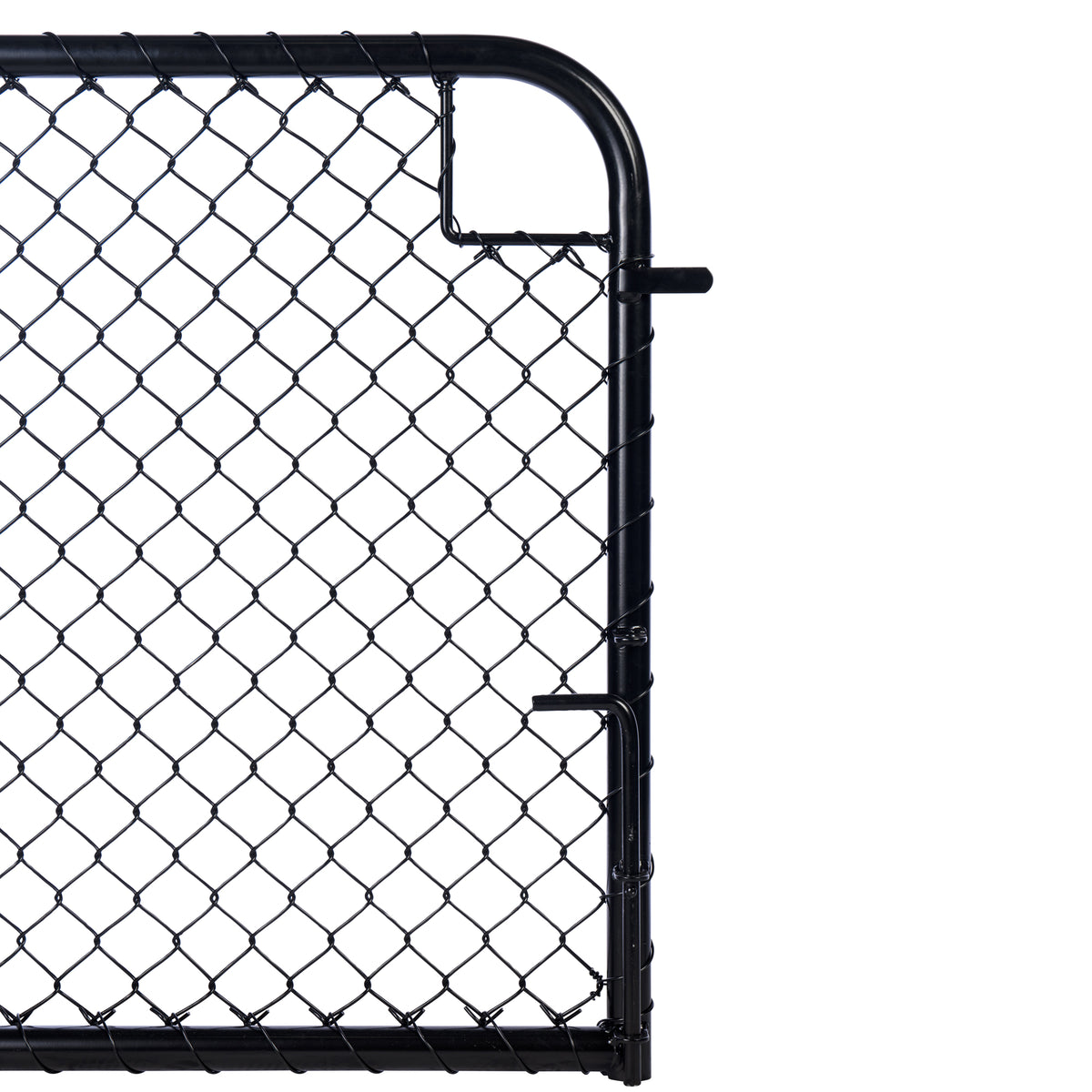 Chain Link Plain Top Double Gate Powder Coated Black 900 / 4000