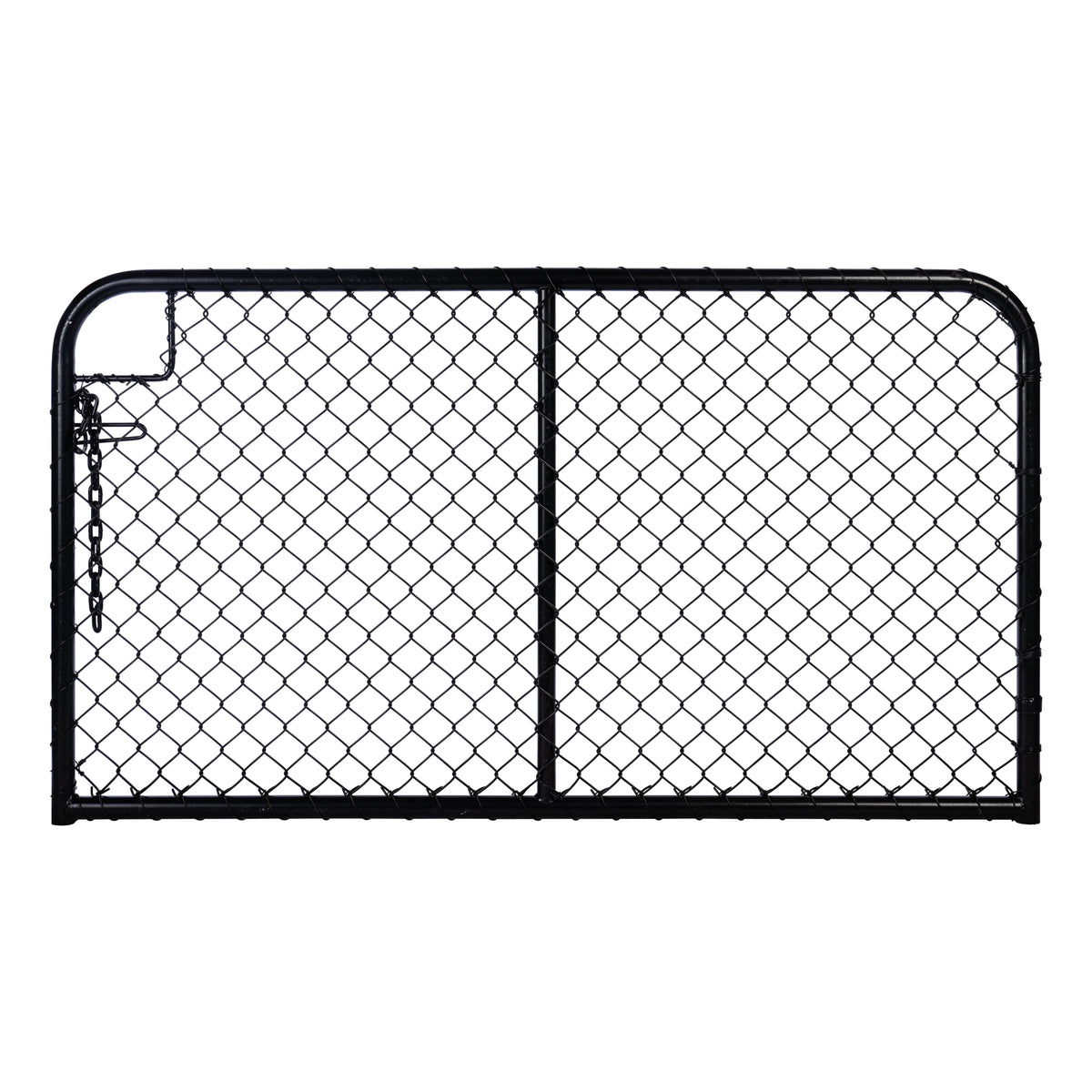 Chain Link Plain Top Double Gate Powder Coated Black 900 / 4000