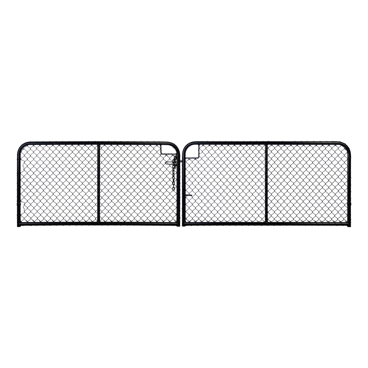Chain Link Plain Top Double Gate Powder Coated Black 900 / 4000