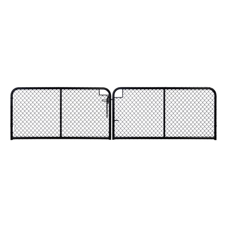 Chain Link Plain Top Double Gate Powder Coated Black 900 / 4000