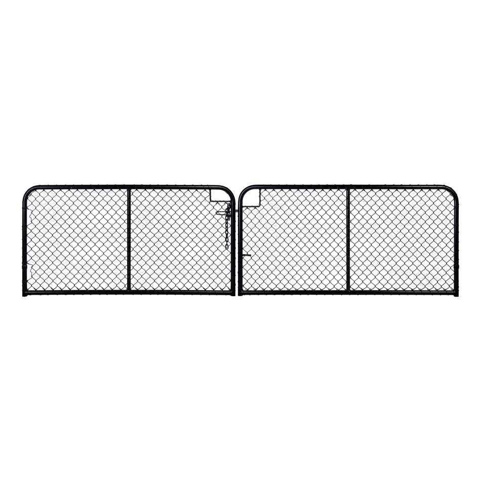 Chain Link Plain Top Double Gate Powder Coated Black 900 / 4000