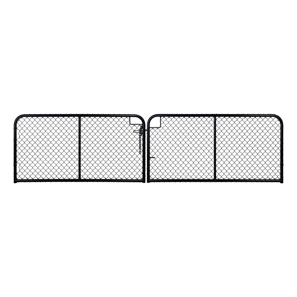 Chain-link Sports Field Plain Top Double Gate Powder Coated Black 900H x 4000W