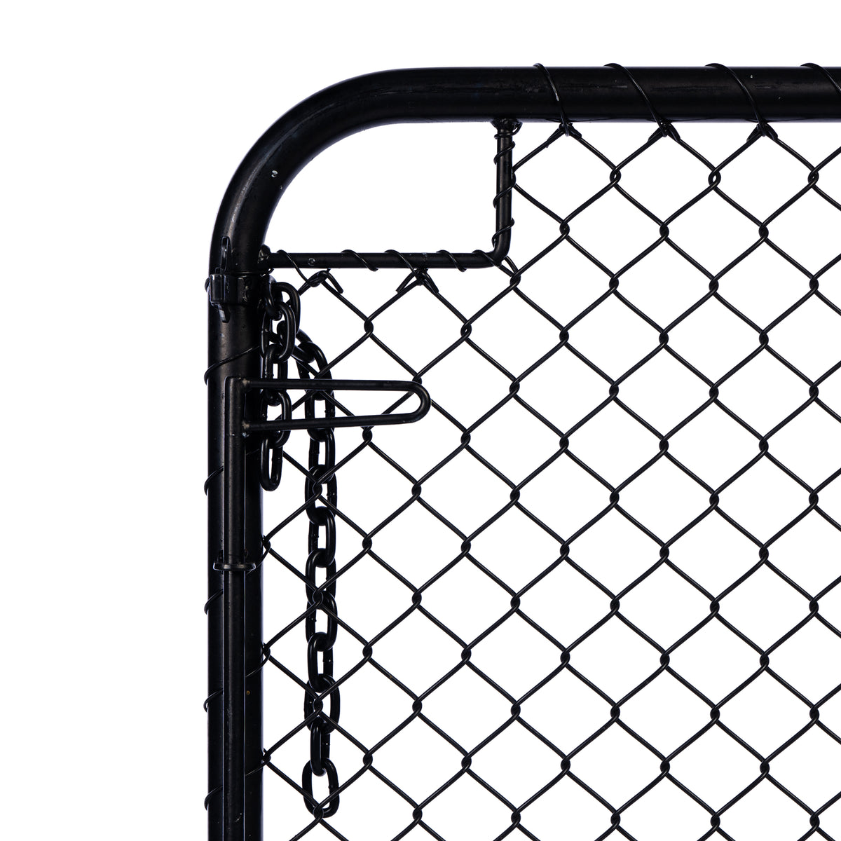 Chain Link Plain Top Double Gate Powder Coated Black 900 / 4000