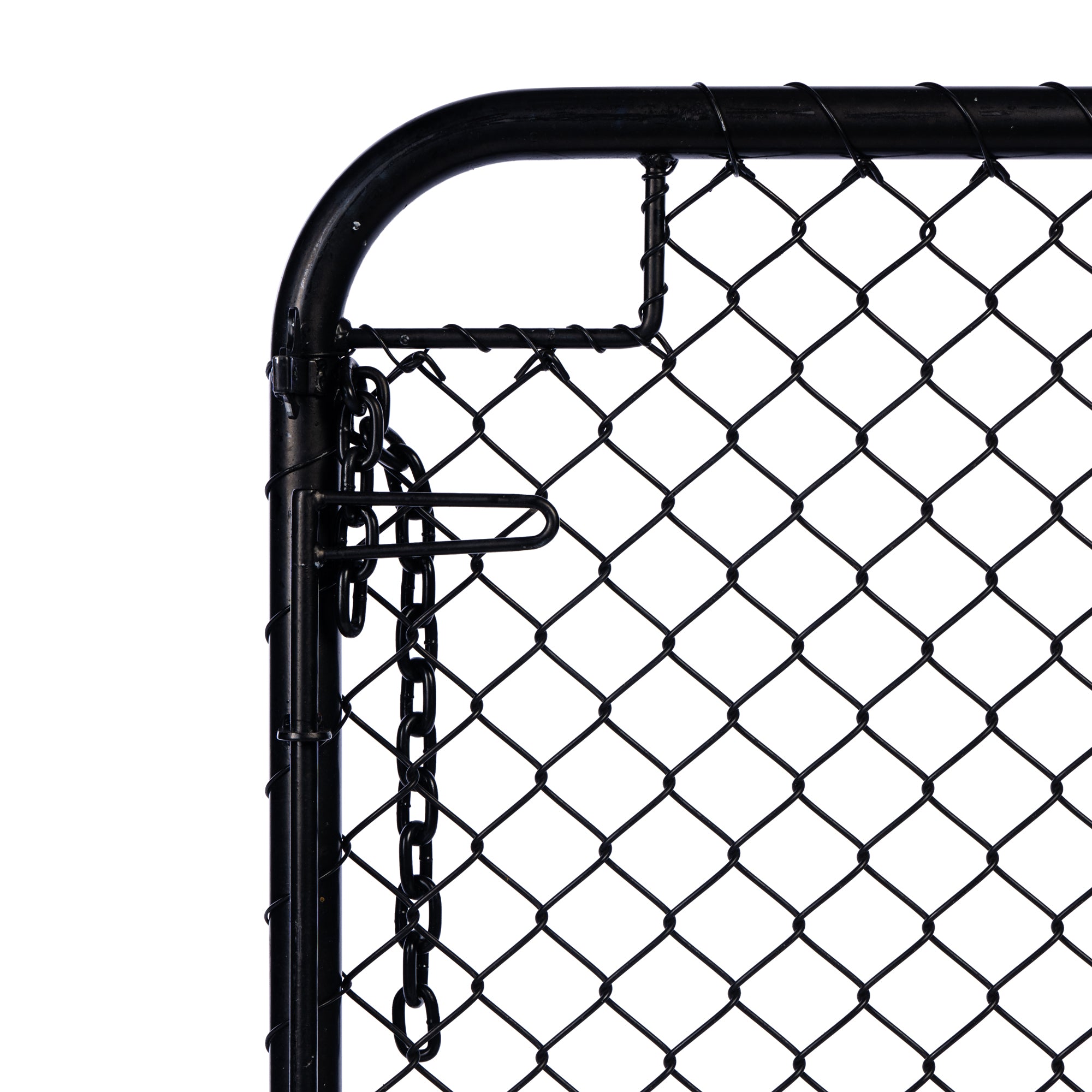 Chain Link Plain Top Double Gate Powder Coated Black 900 / 4000