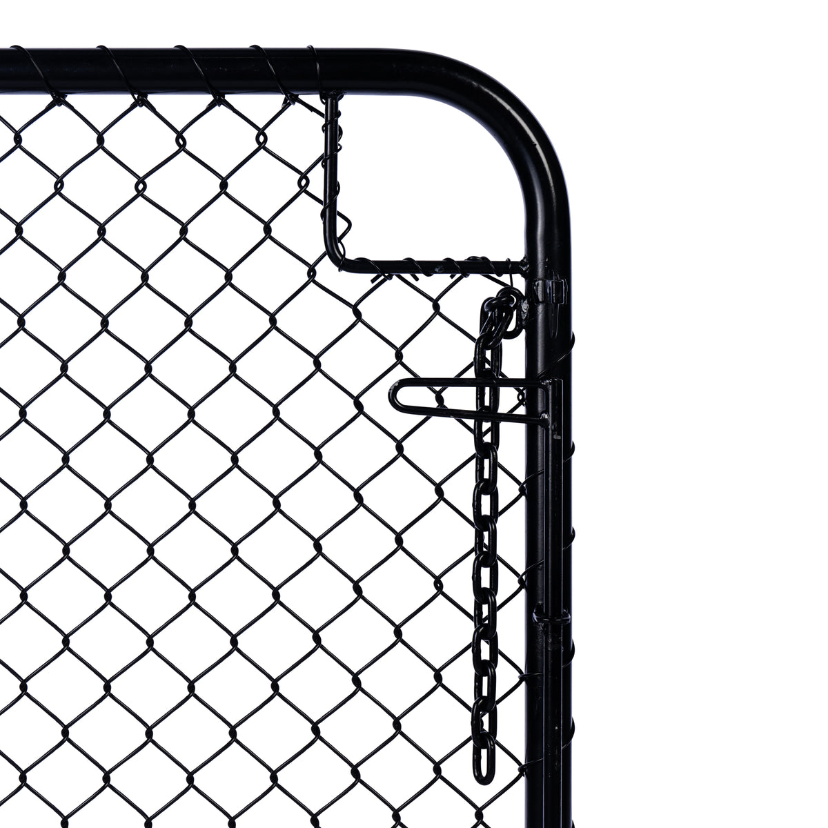 Chain Link Plain Top Double Gate Powder Coated Black 900 / 4000