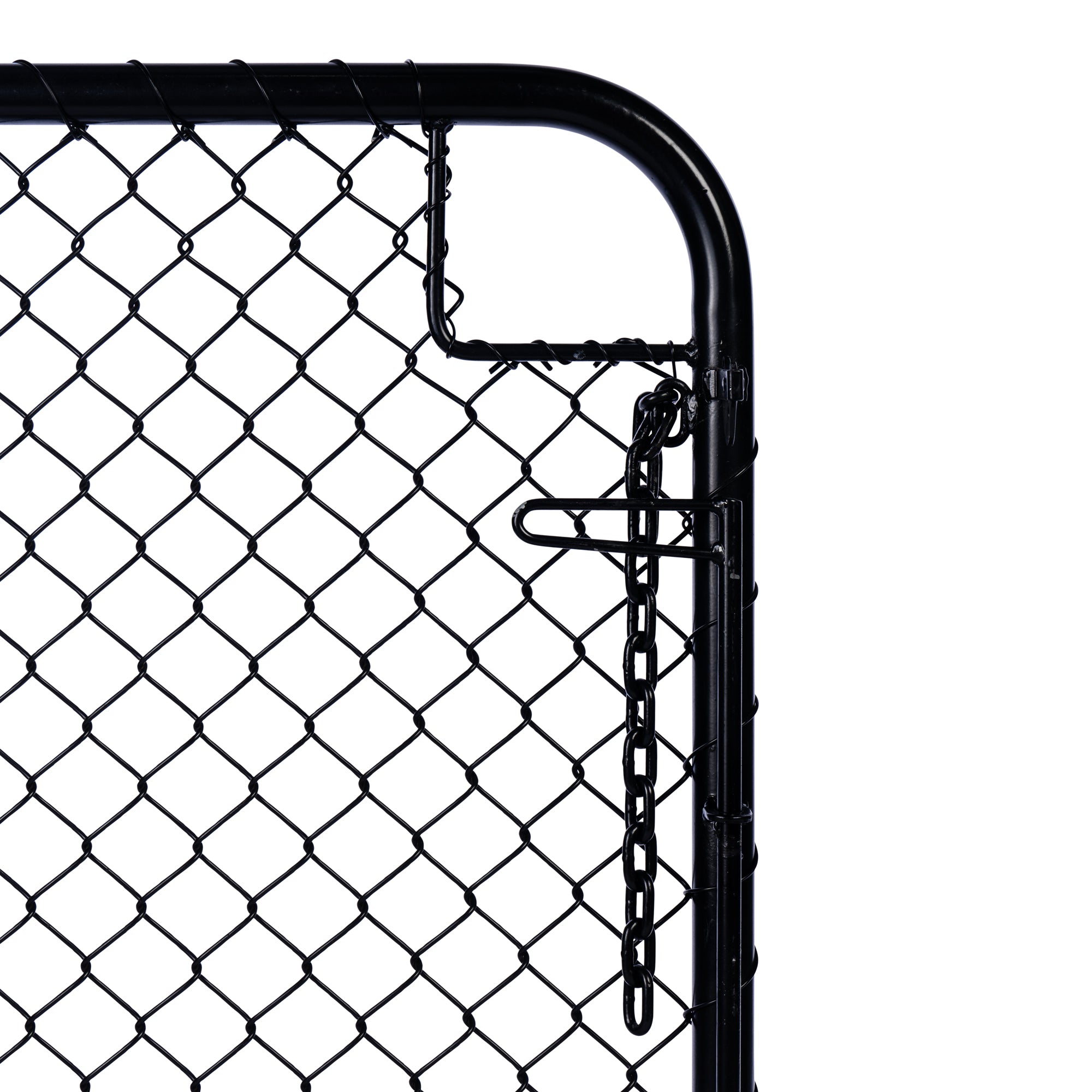 Chain Link Plain Top Double Gate Powder Coated Black 900 / 4000