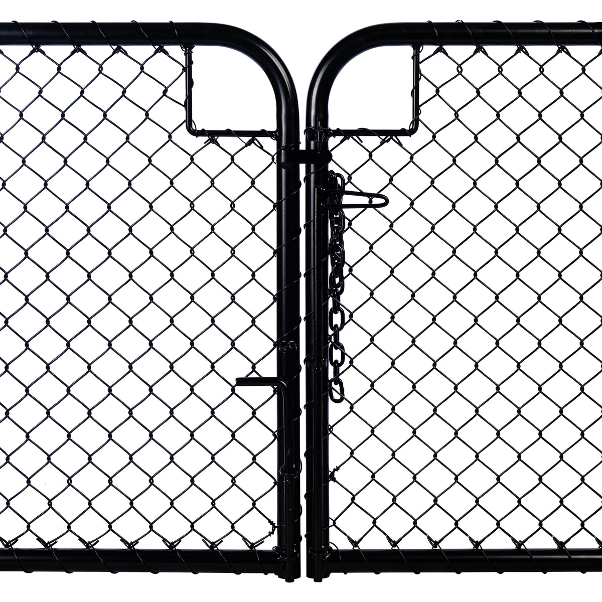 Chain Link Plain Top Double Gate Powder Coated Black 900 / 4000
