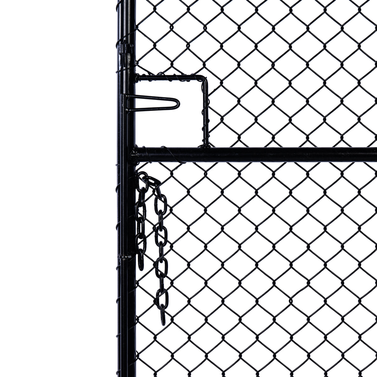 Chain Link Plain Top Double Gate Powder Coated Black 2100 / 4000