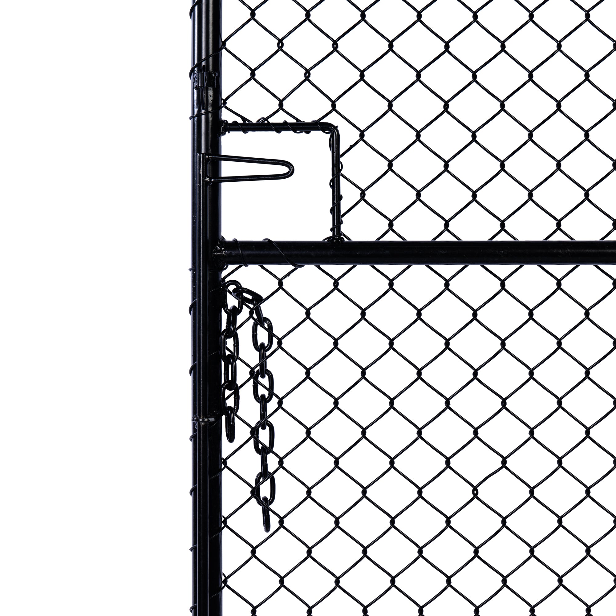 Chain Link Plain Top Double Gate Powder Coated Black 2100 / 4000