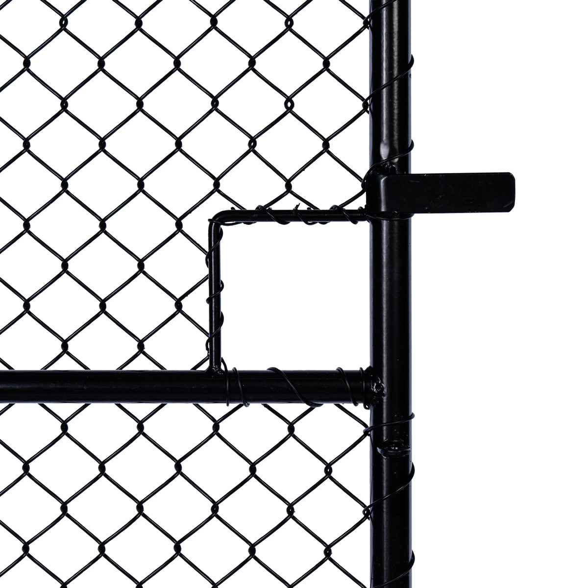 Chain Link Plain Top Double Gate Powder Coated Black 2100 / 4000