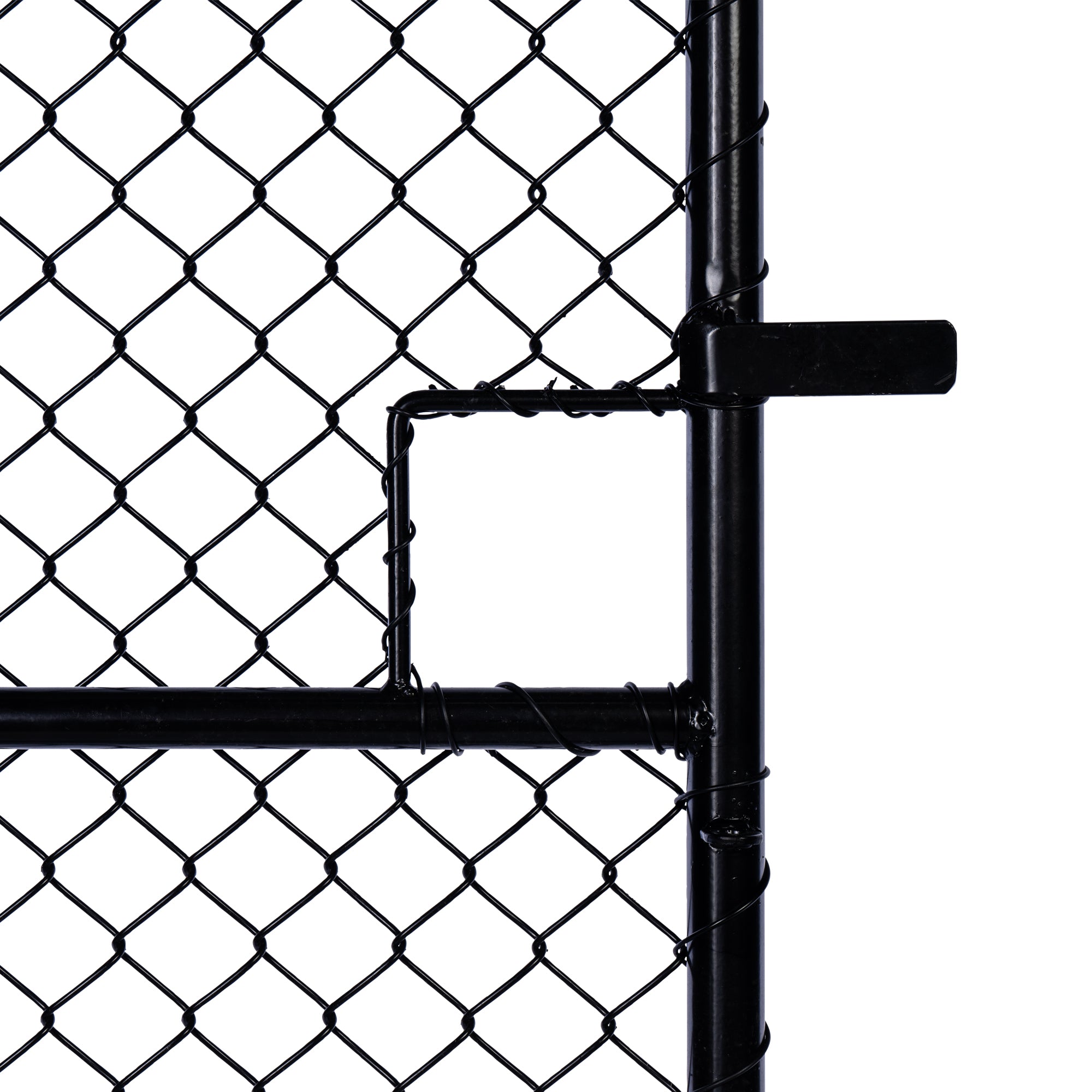 Chain Link Plain Top Double Gate Powder Coated Black 2100 / 4000
