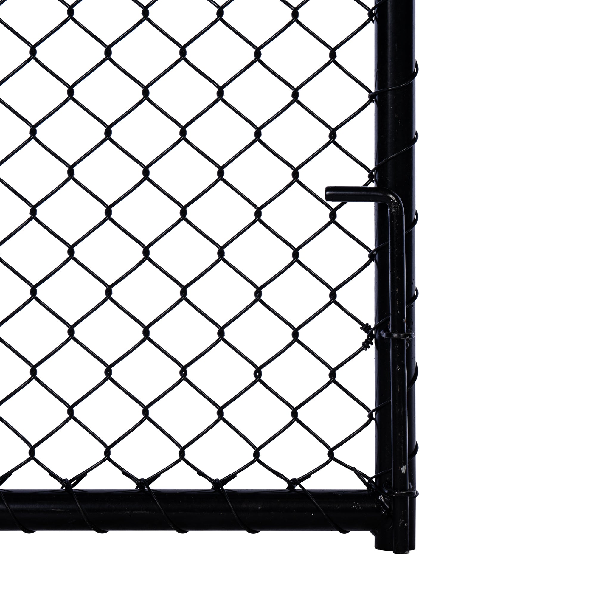 Chain Link Plain Top Double Gate Powder Coated Black 2100 / 4000
